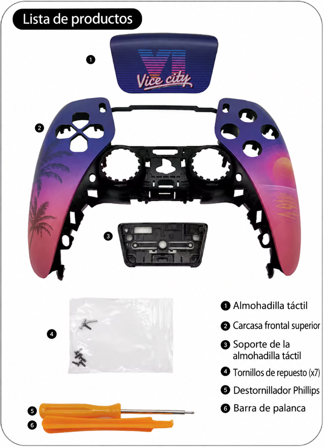 Carcasa decorativa de Grand Theft Auto VI PS5 Basic Set