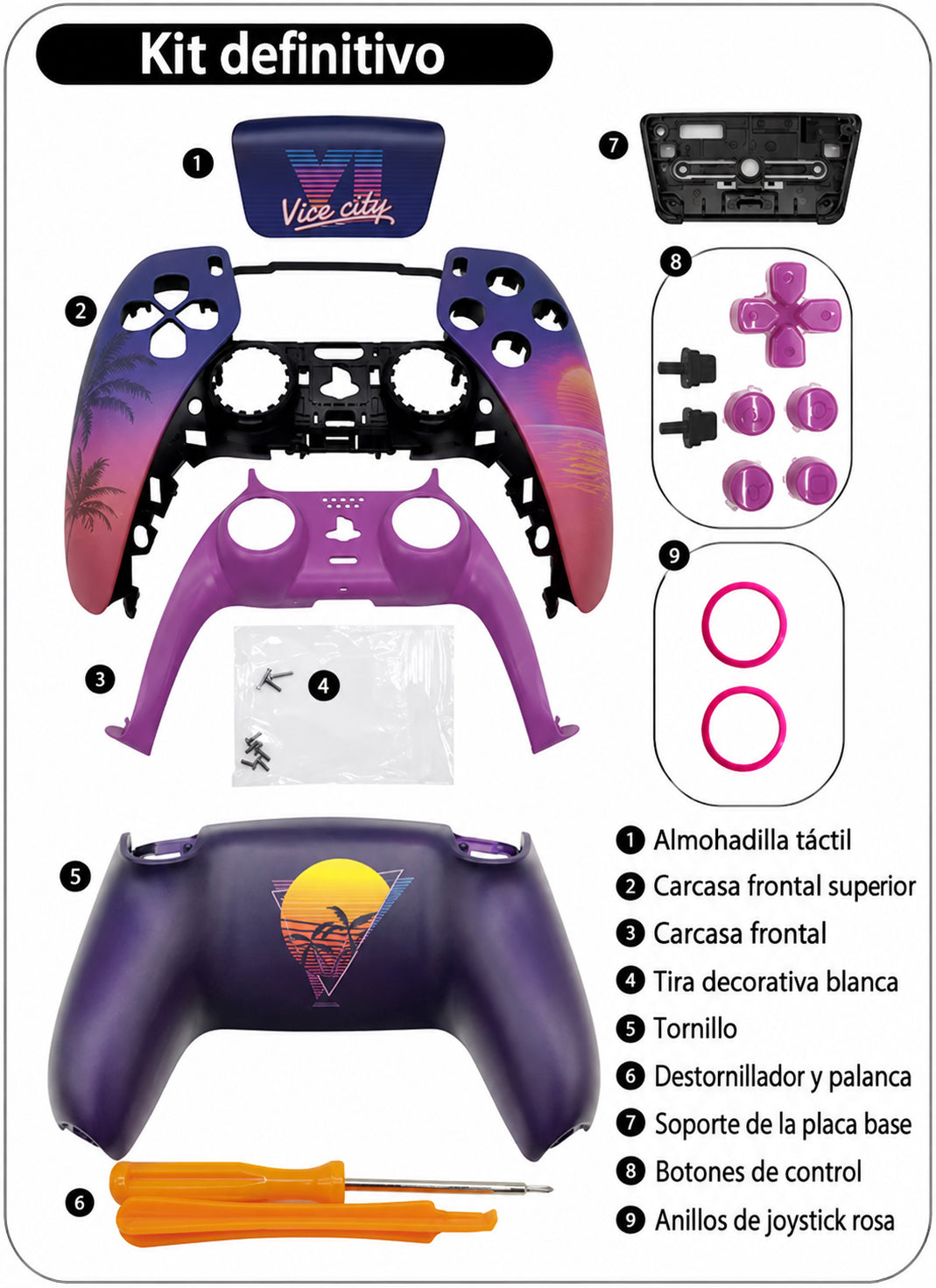 Carcasa decorativa de Grand Theft Auto VI PS5 Ultimate Set